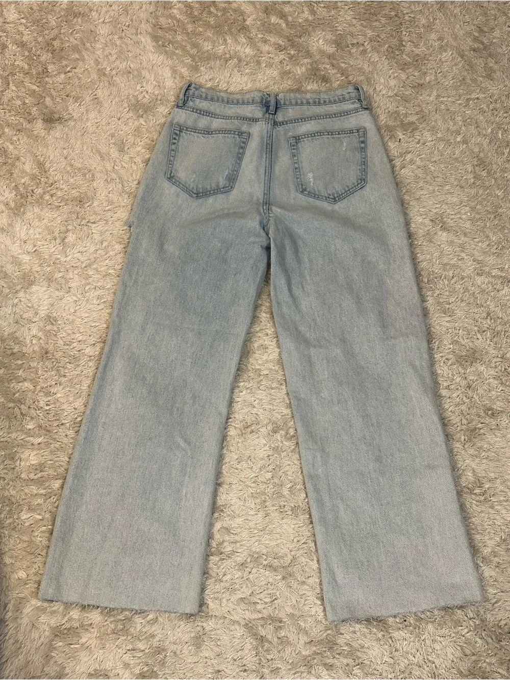 Altar'd State Light Blue Distressed Wide Leg Jeans 100% Cotton - Size 27